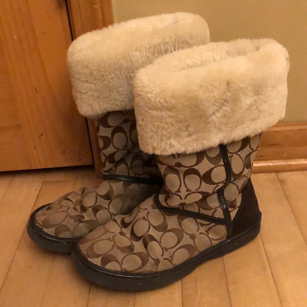 Coach fur boots